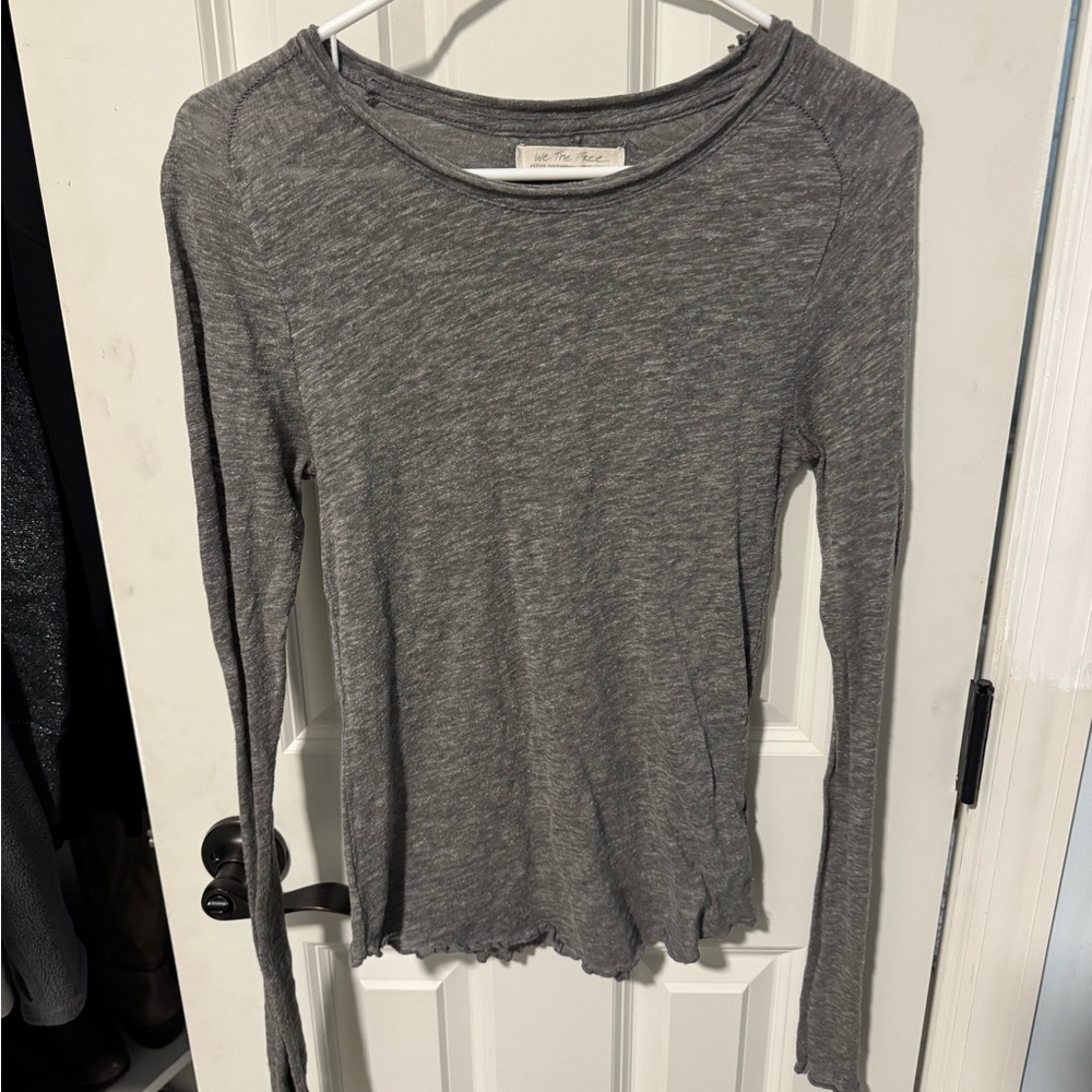 We The Free Charcoal Long Sleeve Top